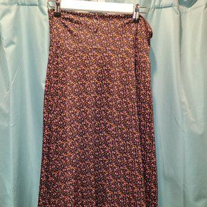 LuLaRoe Azure Skirt Small S Black Orange Pink Yoga Band A Line Knee Length